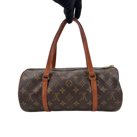 LOUIS VUITTON パピヨン30 モノグラムキャンバス ブラウン 旧型 筒形 ハンドバッグ M51385