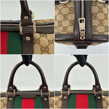 GUCCI GGキャンバス シェリーライン ベージュ 2WAY ハンドバッグ ボストン