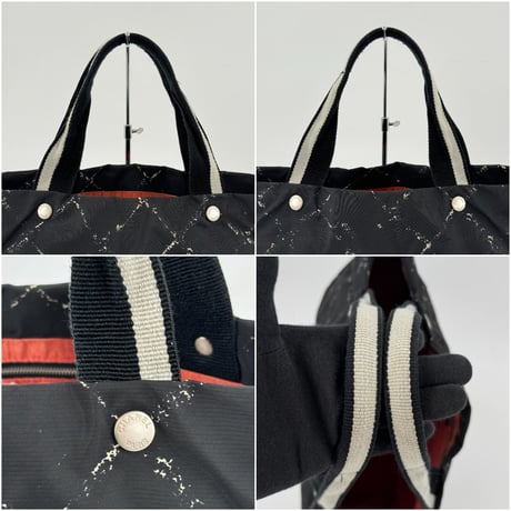 CHANEL オールドトラベルライン ナイロントートバッグMM ブラック スクエア