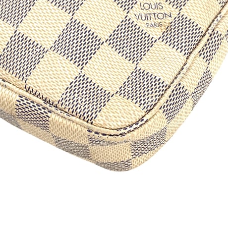 LOUIS VUITTON ポシェットアクセソワール ダミエアズール キャンバス ホワイト ハンドバッグ ポーチ N41207