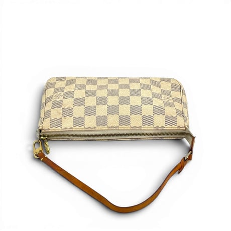 LOUIS VUITTON ポシェットアクセソワール ダミエアズール キャンバス ホワイト ハンドバッグ ポーチ N41207