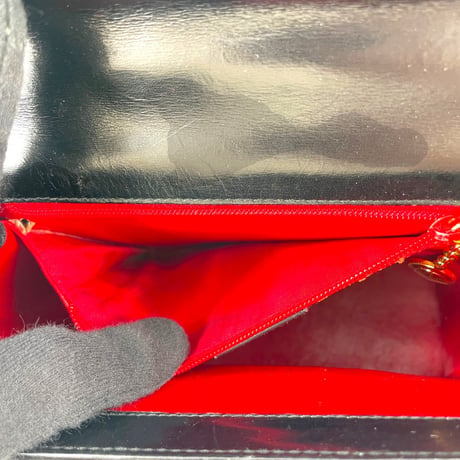 GUCCI オールド GUCCI レディロック レザー ブラック キー クロシェット 2WAYバッグ
