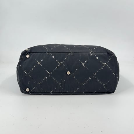 CHANEL オールドトラベルライン ナイロントートバッグMM ブラック スクエア