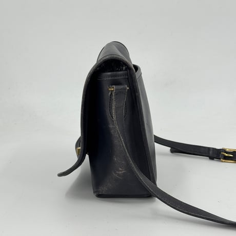 COACH オールドコーチ レザーショルダーバッグ ネイビー ブラック グラブタン