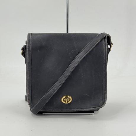 COACH オールドコーチ レザーショルダーバッグ ネイビー ブラック グラブタン