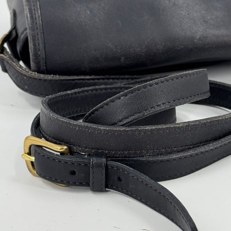 COACH オールドコーチ レザーショルダーバッグ ネイビー ブラック グラブタン