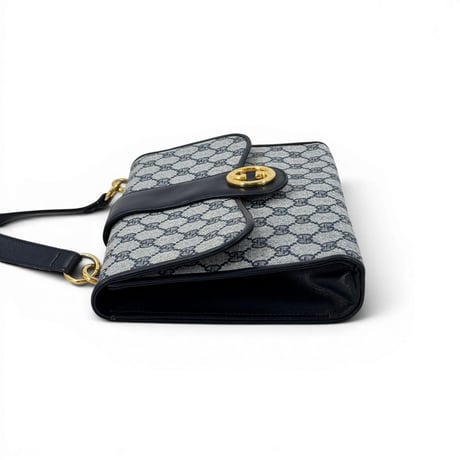 GUCCI GGキャンバス スプリーム ネイビー フラップ ヴィンテージ ショルダーバッグ