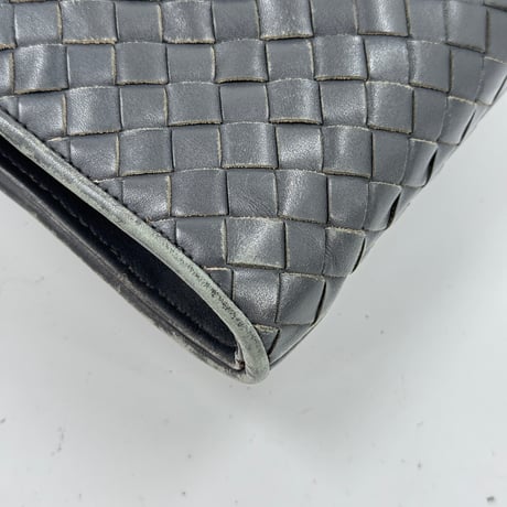 BOTTEGA VENETA イントレチャート エナメル グレー ビジネスバッグ