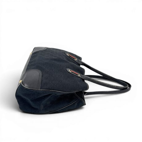 GUCCI プリンシー GGキャンバス エクリプス トートバッグ ブラック シェリーライン リボン 163805