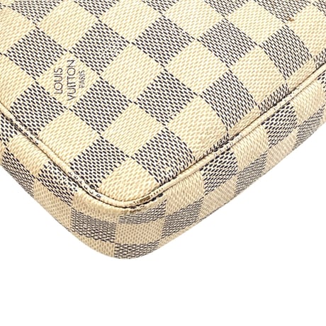 LOUIS VUITTON ポシェットアクセソワール ダミエアズール キャンバス ホワイト ハンドバッグ ポーチ N41207