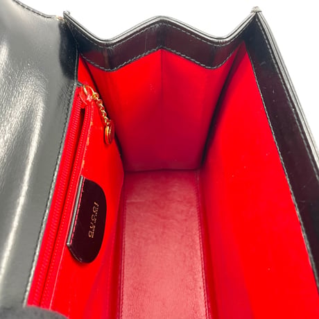 GUCCI オールド GUCCI レディロック レザー ブラック キー クロシェット 2WAYバッグ