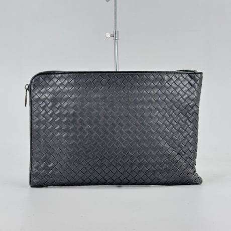 BOTTEGA VENETA イントレチャート エナメル グレー ビジネスバッグ