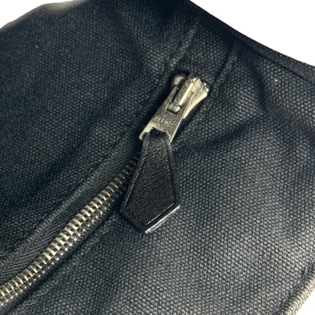 HERMES トロカ ホリゾンタルPM キャンバス ブラック ブラウン ストライプ ヴィンテージ トートバッグ