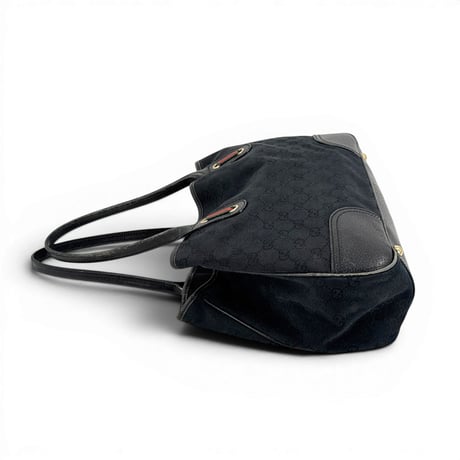 GUCCI プリンシー GGキャンバス エクリプス トートバッグ ブラック シェリーライン リボン 163805