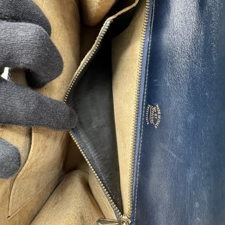GUCCI GGキャンバス スプリーム ネイビー フラップ ヴィンテージ ショルダーバッグ