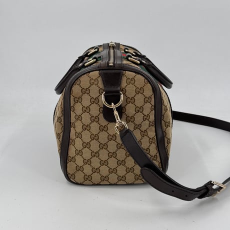 GUCCI GGキャンバス シェリーライン ベージュ 2WAY ハンドバッグ ボストン