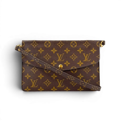 LOUIS VUITTON ダブルラバット モノグラムキャンバス 旧型ショルダーバッグ M51815
