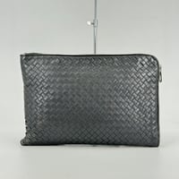 BOTTEGA VENETA イントレチャート エナメル グレー ビジネスバッグ