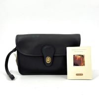 COACH オールドコーチ ブラック ハンドクラフト レザー クラッチバッグ
