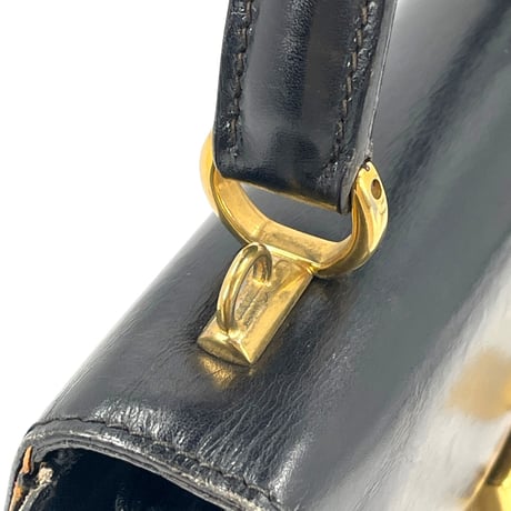 GUCCI オールド GUCCI レディロック レザー ブラック キー クロシェット 2WAYバッグ