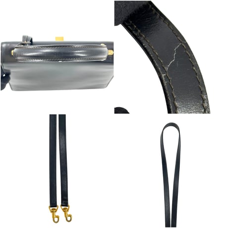 GUCCI オールド GUCCI レディロック レザー ブラック キー クロシェット 2WAYバッグ