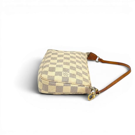 LOUIS VUITTON ポシェットアクセソワール ダミエアズール キャンバス ホワイト ハンドバッグ ポーチ N41207