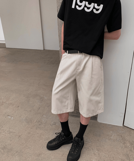 Casual Pleated Denim Shorts