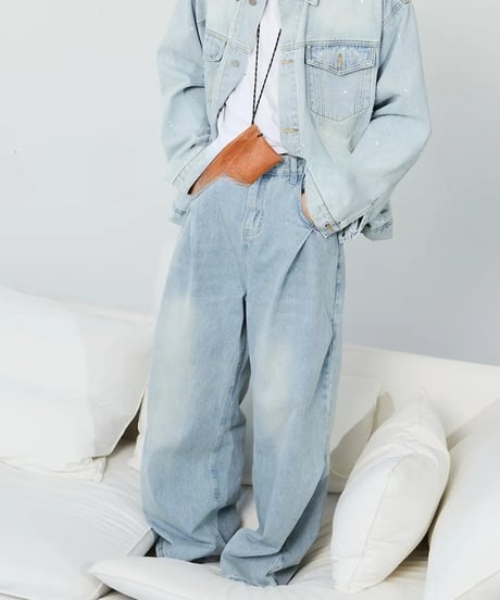 Loose Straight Wide Denim Pants