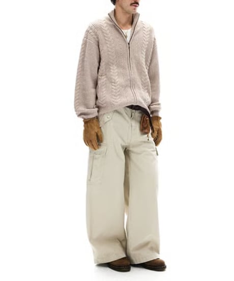 Cable Knit Zip-Up Blouson / 3color