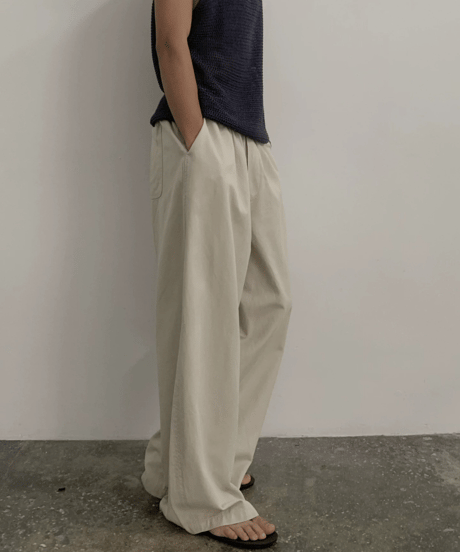 Lyocell Blend Wide Casual Pants  / 2color