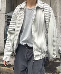 Stripe Relaxed Zip-Up Shirt Jacket