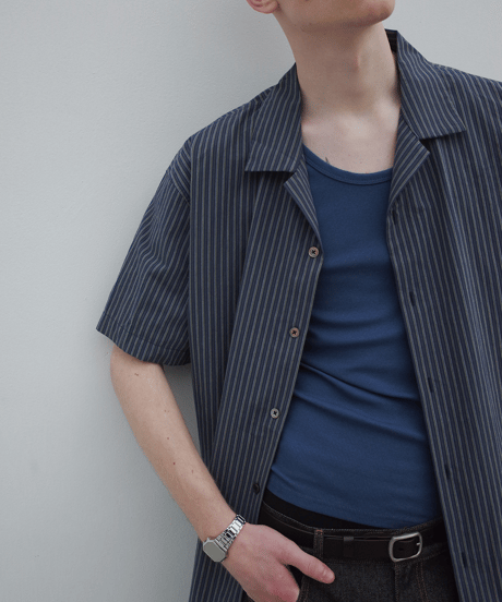 Oversize Stripe Short Sleeve Shirt