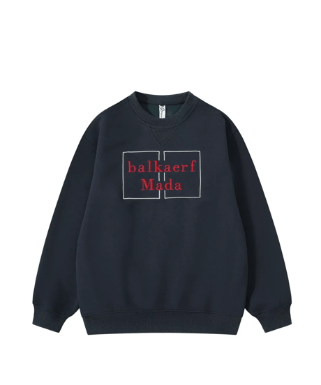 Vintage Letter Embroidery Sweatshirt / 3color