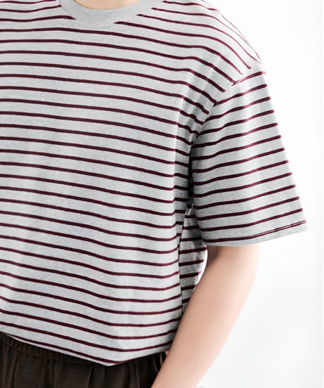 Loose Stripe Crew Neck T-Shirt / 3color