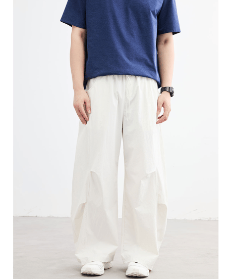 Tuck-pleated Wide Cargo Pants / 4color