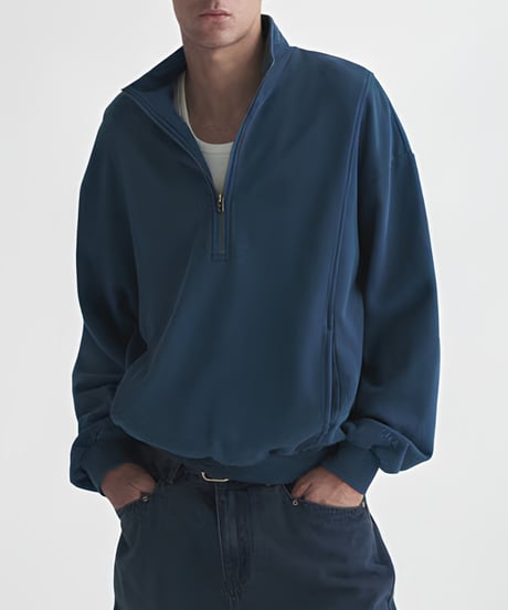 Washed Heavy Weight Half-Zip Sweatshirt / 2color