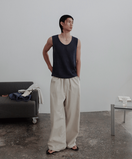 Open-Knit Mesh Tank Top  / 2color