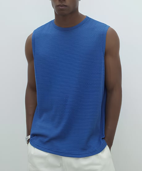 Basic Texture Sleeveless Tank Top  / 2color