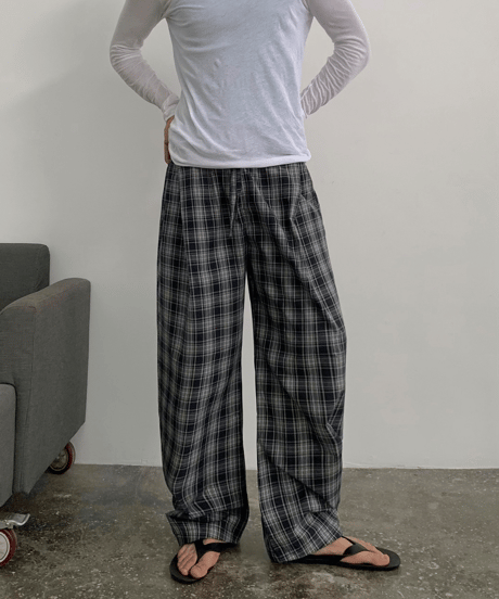Plaid Loose Silhouette Casual Pants