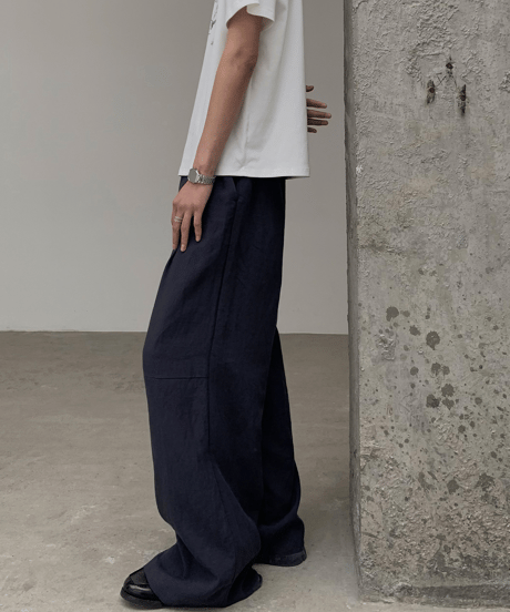 Tencel Linen Loose Wide Straight Pants / 2color