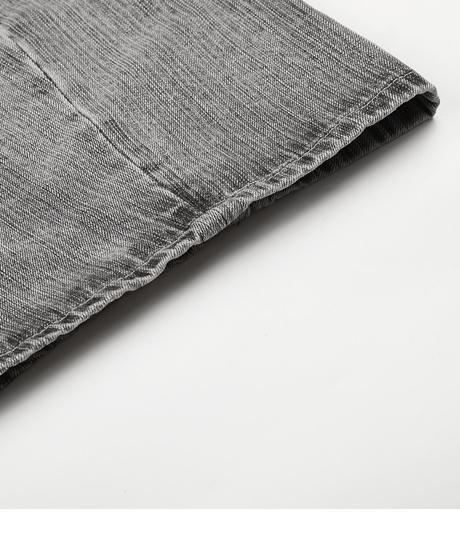 Washed Curved Silhouette Wide Denim Pants