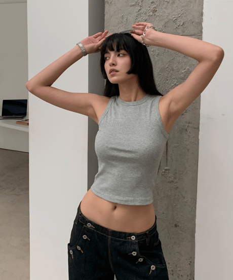 Basic Ribbed Slim Fit Tank Top / 3color