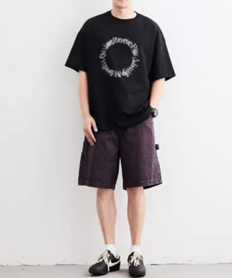 Circle Graphic Over Half Sleeve T-shirt / 3color