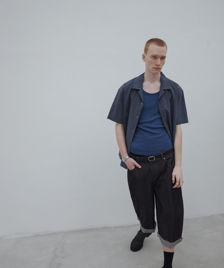 Raw Denim Crop Wide Pants