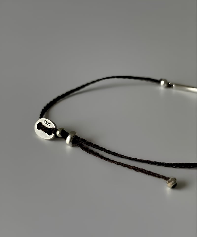 S925 Vintage Silver Gemstone Cord Bracelet | keels