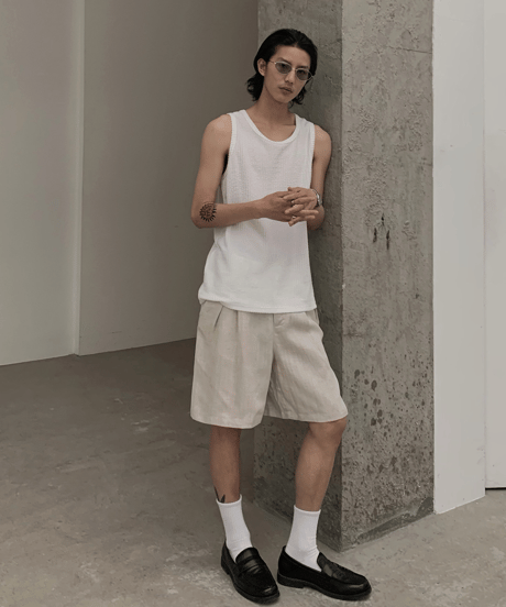 Tencel Linen Loose Wide Shorts / 2color