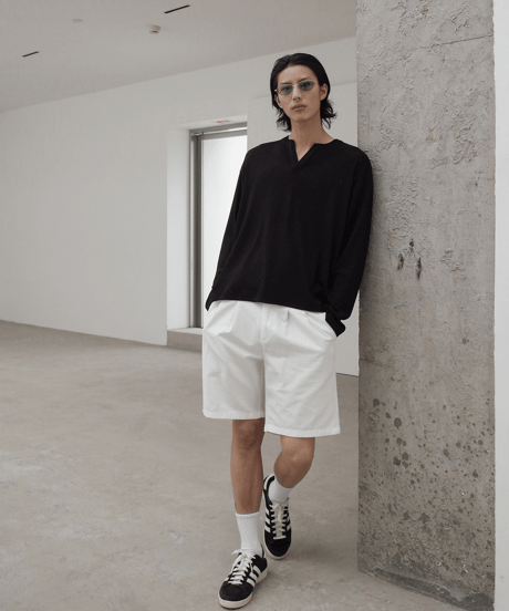 Ease Cotton Lyocell Wide Shorts / 2color