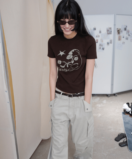 Vintage Flower Slub Tee / 2color