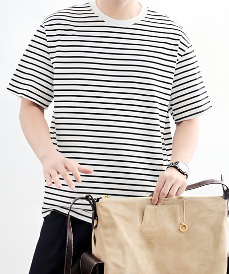 Loose Stripe Crew Neck T-Shirt / 3color