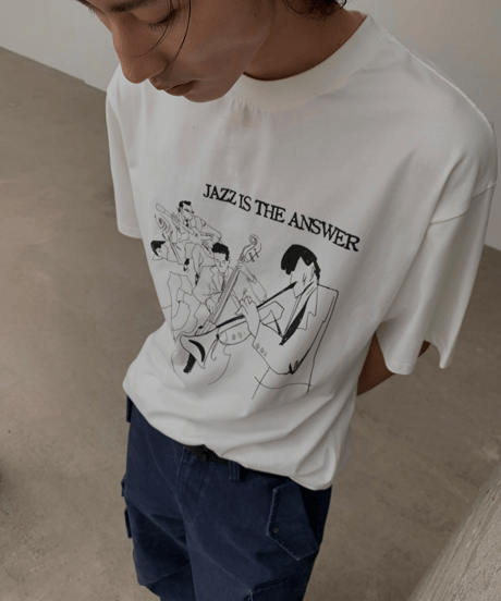 Jazz Band Graphic Oversized Tee  / 2color